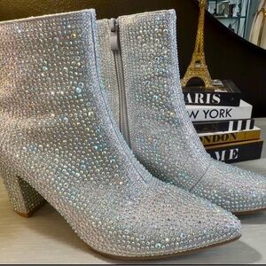 Forever New Glittering Silver Ankle Boots
